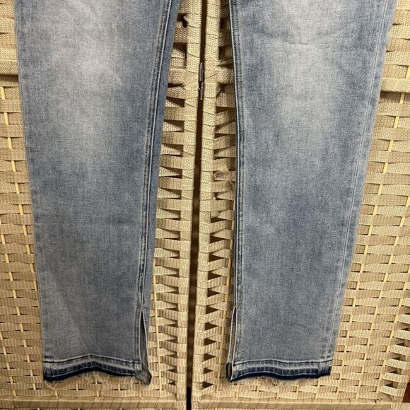 PAIGE Cindy Slit Undone Hem Jeans Women 29 Light MARIENNE Wash Stretch Denim NEW - Picture 4 of 11